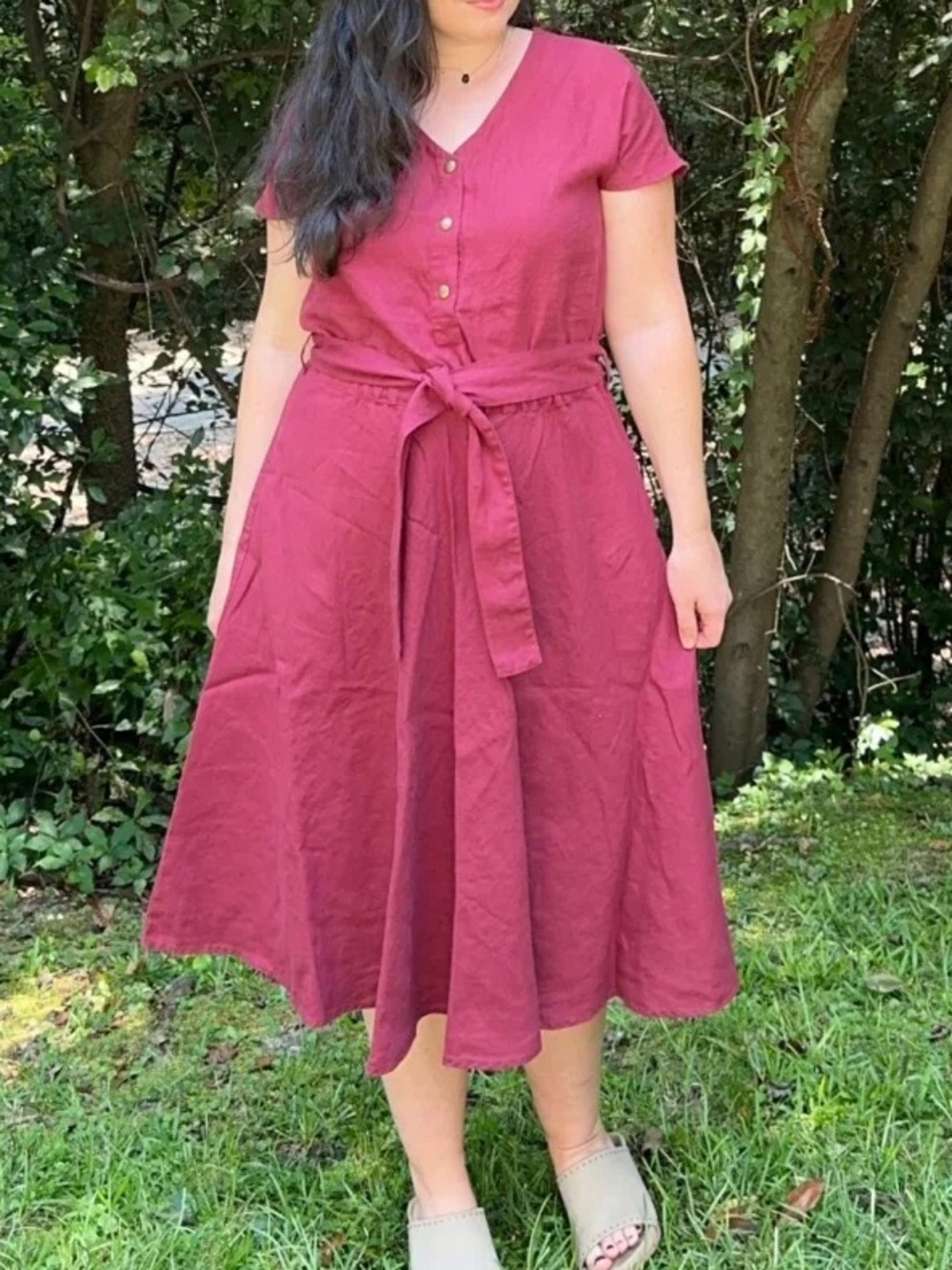 Not perfect linen dusty Lavender Sydney Dress with pockets